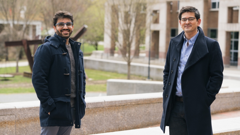 Eshin Jolly, left, a post-doctoral researcher in the Computational Social Affective Neuroscience Laboratory (COSAN) and Luke Chang, an assistant professor of psychological and brain sciences 