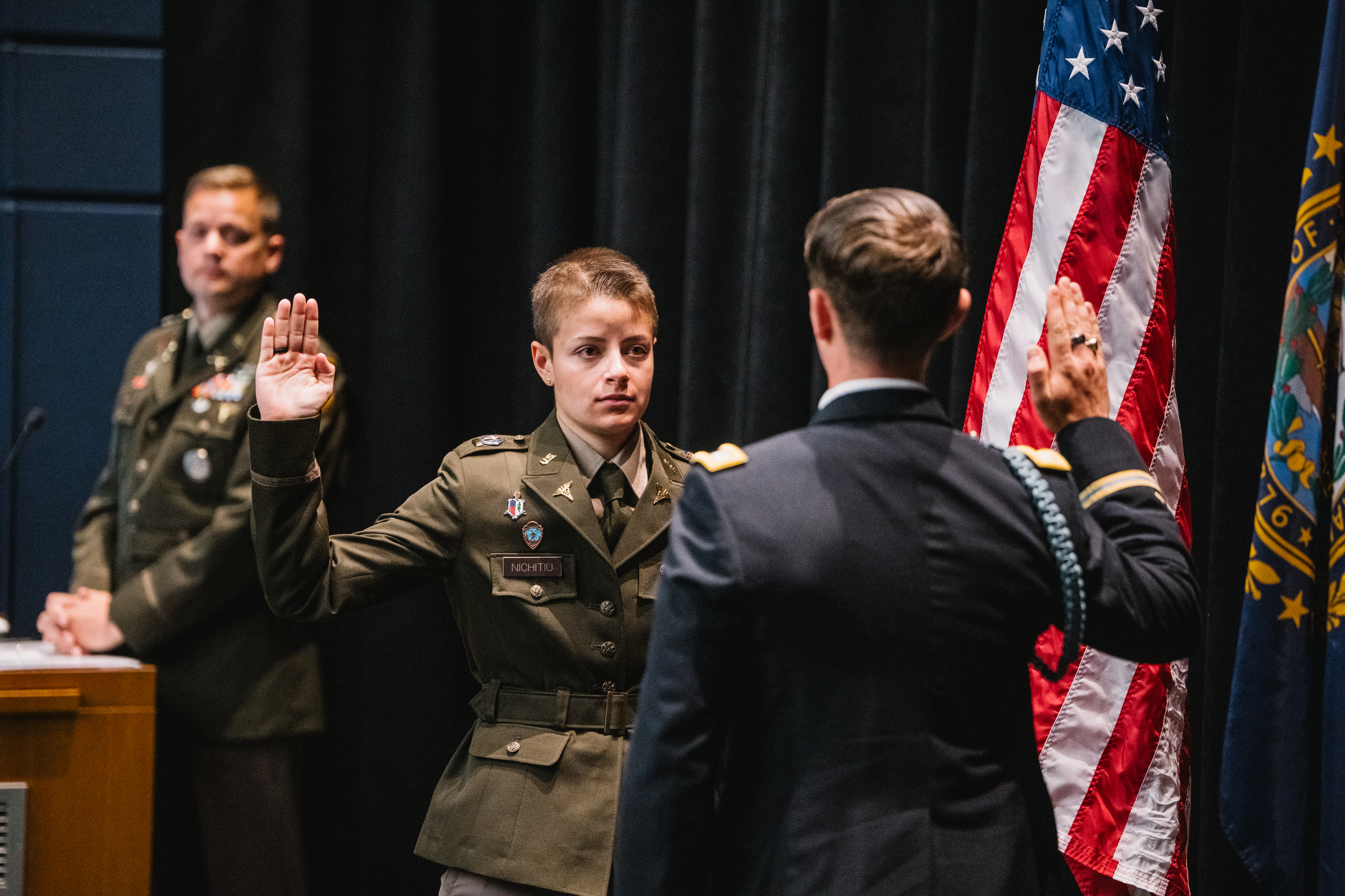 Anne-Sarah Nichitiu '26 with Capt. Jacob Rozak.