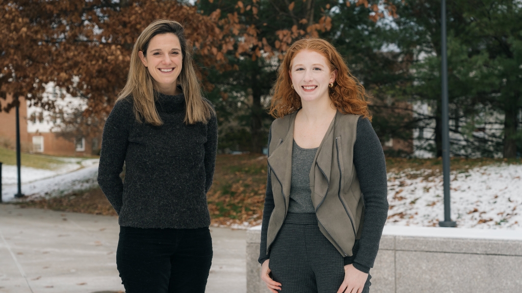 Meghan Meyer, assistant professor of psychological and brain sciences, and Sasha Brietzke, Guarini '22